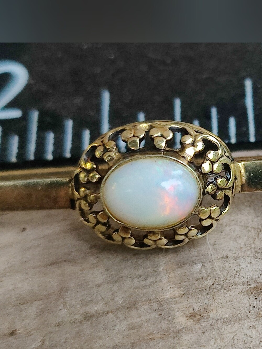 Antique Opal Bar Pin - Picture 7 of 8